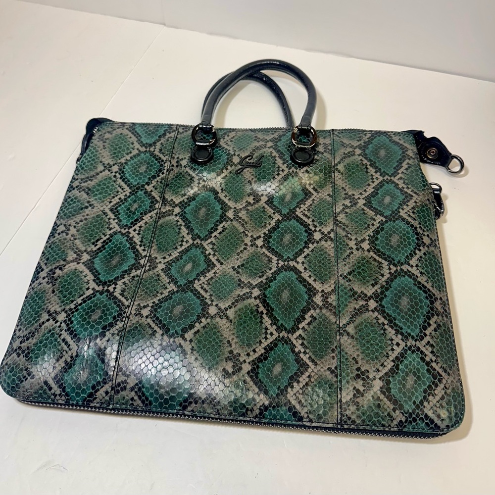 Gabs Italian Leather Green Snakeskin G3 Convertible Bag